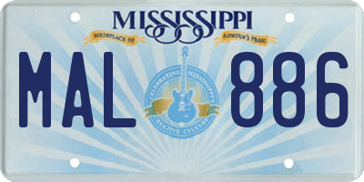 MS license plate MAL886