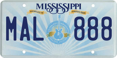 MS license plate MAL888
