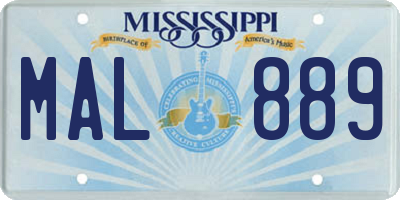 MS license plate MAL889