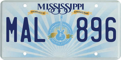 MS license plate MAL896