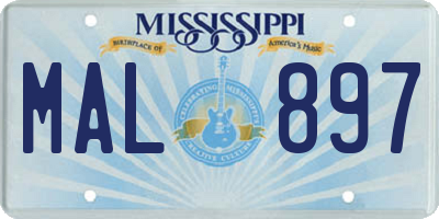 MS license plate MAL897