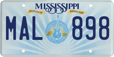 MS license plate MAL898