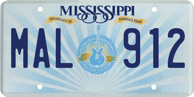MS license plate MAL912
