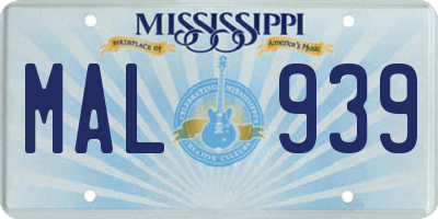 MS license plate MAL939