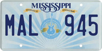 MS license plate MAL945