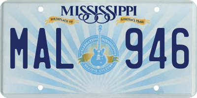 MS license plate MAL946