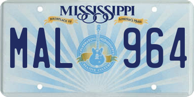 MS license plate MAL964