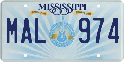 MS license plate MAL974