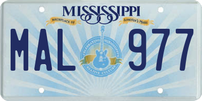 MS license plate MAL977