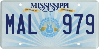 MS license plate MAL979