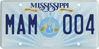 MS license plate MAM004