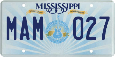 MS license plate MAM027