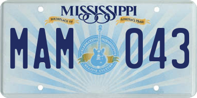 MS license plate MAM043