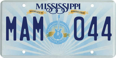 MS license plate MAM044