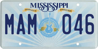 MS license plate MAM046