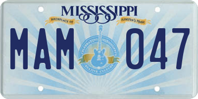 MS license plate MAM047