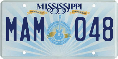 MS license plate MAM048