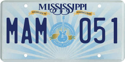 MS license plate MAM051