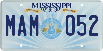 MS license plate MAM052