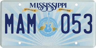 MS license plate MAM053
