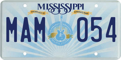 MS license plate MAM054