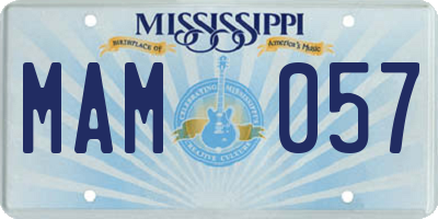MS license plate MAM057