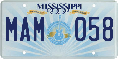 MS license plate MAM058