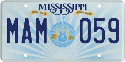 MS license plate MAM059