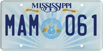 MS license plate MAM061