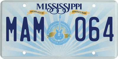 MS license plate MAM064