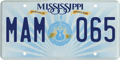 MS license plate MAM065