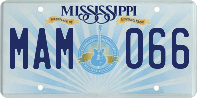 MS license plate MAM066
