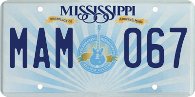 MS license plate MAM067