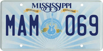 MS license plate MAM069