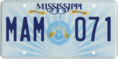 MS license plate MAM071