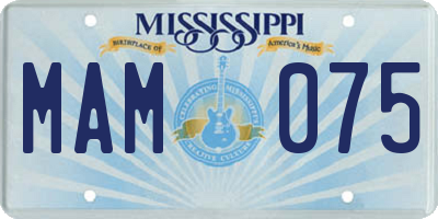 MS license plate MAM075