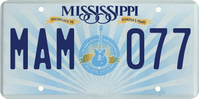 MS license plate MAM077