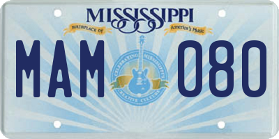 MS license plate MAM080