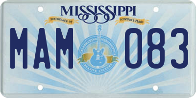 MS license plate MAM083