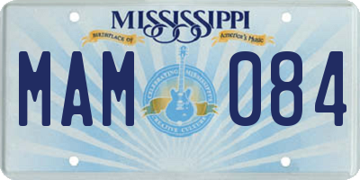 MS license plate MAM084