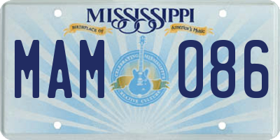 MS license plate MAM086