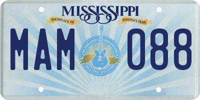 MS license plate MAM088