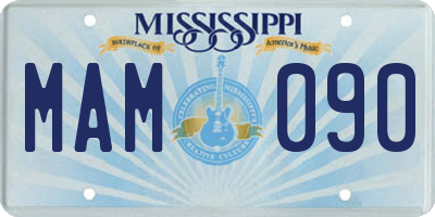 MS license plate MAM090