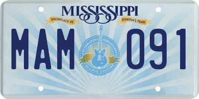 MS license plate MAM091
