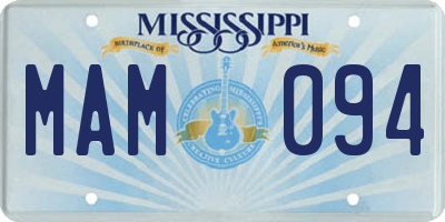 MS license plate MAM094