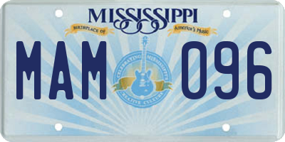 MS license plate MAM096