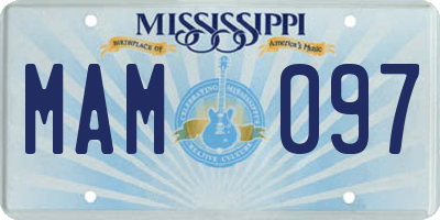 MS license plate MAM097