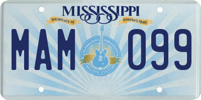 MS license plate MAM099