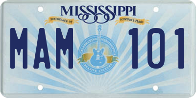 MS license plate MAM101