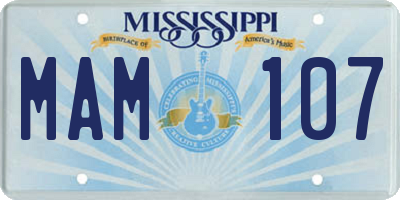 MS license plate MAM107